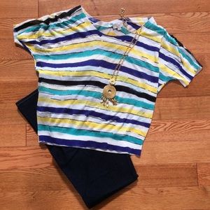 Loft lightweight striped top Medium